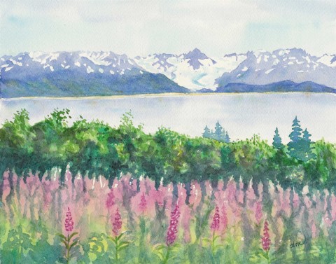 Watercolors by Donna Martin, featured artist at the Fireweed Gallery